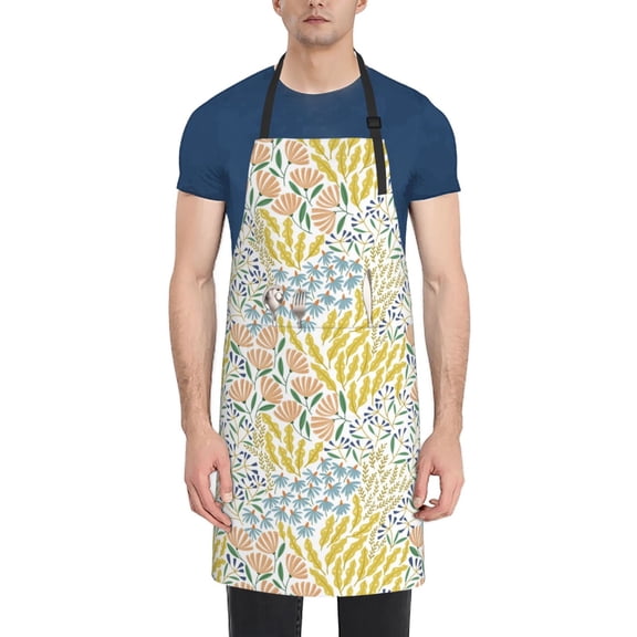 Rateoe Boho Aprons with Pocket,Men Womens Aprons Waterproof Adjustable Cooking Aprons for Kitchen Gardening and Salon