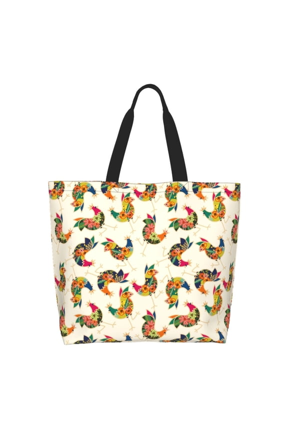 Boho Chicken Tote Bag - Waterproof Lightweight Handbags Travel Shoulder Bag for Hiking Yoga Gym Swimming Travel Beach
