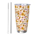 thumbnail image 1 of Rateoe Boho Flowers Printed Car Guy Gifts for Men Women Tumbler - 20oz/590ml Double Wall Vacuum Insulated Stainless Steel Travel Tumbler Cups with Lid & Straw-Straw Two-piece Set, 1 of 8