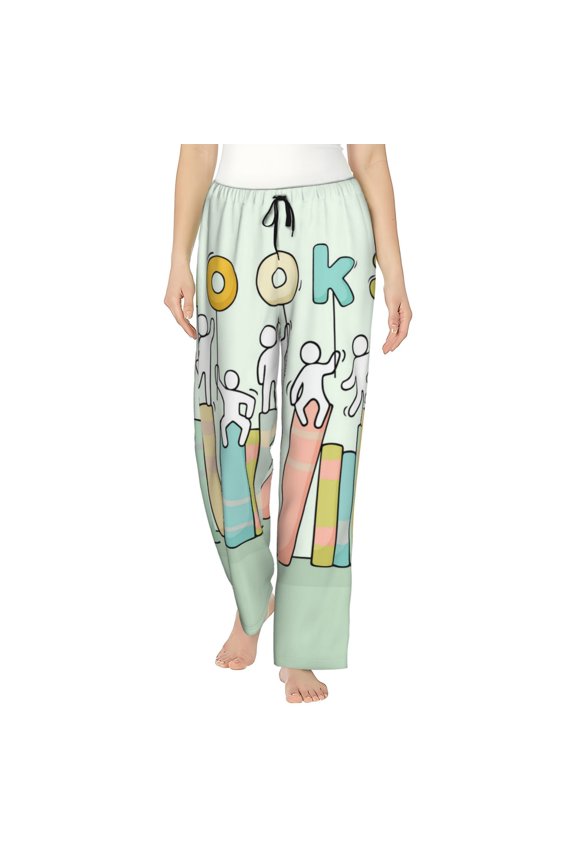Books Pattern Women’s Ultra-Soft Comfy Pajama Lounge Pants Sleepwear,Comfortable Lounge Wear,lightweight Pajamas, Casual Home Wear-