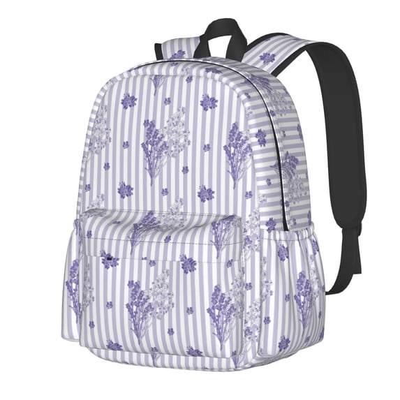 Rateoe Bouquet and Lavender Flowers Pattern Student Backpack,Backpack for School,Lightweight Bag,Travel Backpack,Outdoor Backpack,Large Capacity Backpack