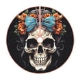 thumbnail image 1 of Rateoe Bow Flower Skull Pattern Christmas Tree Skirt with Ties , Christmas Tree Decorations, Farmhouse Christmas Decor Xmas Holiday Decorations-48", 1 of 6