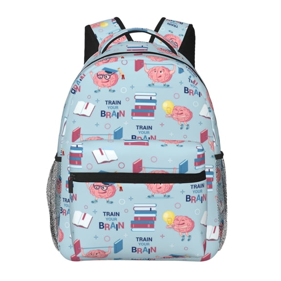 Rateoe Brain Training Pattern Casual Backpack for School, Work, Travel – Adjustable Straps, Multiple Compartments – Ergonomic Design, Fits Laptops and Tablets