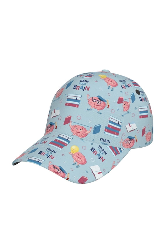 Brain Training Pattern Mens Baseball Cap Adjustable Curved Brim Hat, Soft Cotton Sports Cap for Outdoor, Casual, and Everyday Wear, Comfortable & Breathable