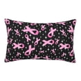 thumbnail image 1 of Rateoe Breast Cancer Awareness (2) Pattern Pillow Covers with Invisible Zipper(Pillows are not Included) Standard Pillowcases-14"x20", 1 of 6