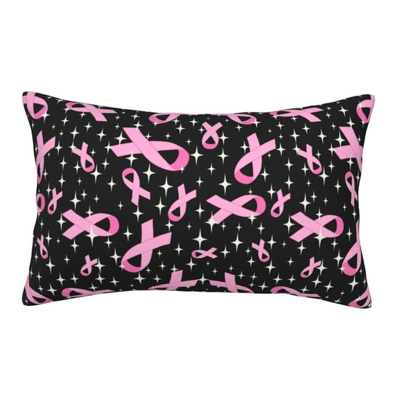 Rateoe Breast Cancer Awareness (2) Pattern Pillow Covers with Invisible Zipper(Pillows are not Included) Standard Pillowcases-14"x20"