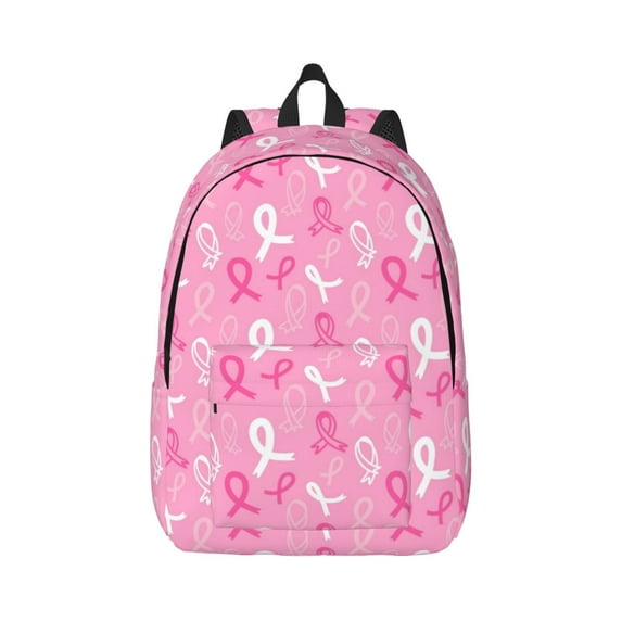 Rateoe Breast Cancer Awareness (3) Pattern Canvas College Laptop Backpack,Travel Daypack,Durable Rucksack Travel Notebook Bag School Backpack Book Bag for Men Women-Medium