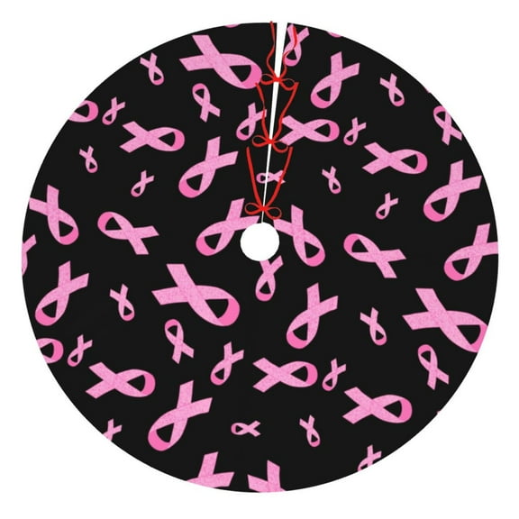 Rateoe Breast Cancer Awareness Print Christmas Tree Skirt 36" for Xmas Holiday New Year Party Circle Tree Mat Ornaments Decoration