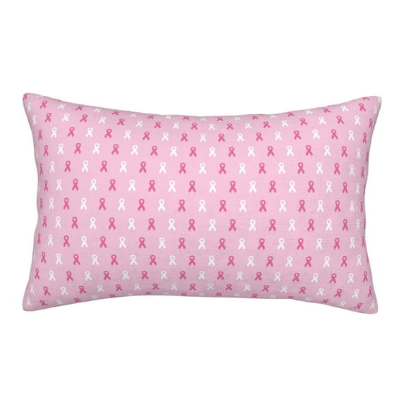 Rateoe Breast Cancer Awareness5 Pattern Pillow Covers with Invisible Zipper(Pillows are not Included) Standard Pillowcases-16"x24"