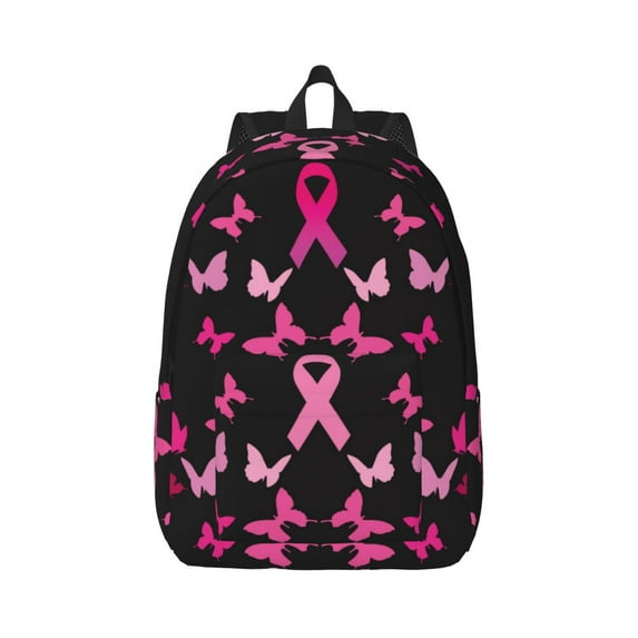 Rateoe Breast Cancer Pattern Canvas College Laptop Backpack,Travel Daypack,Durable Rucksack Travel Notebook Bag School Backpack Book Bag for Men Women-Small