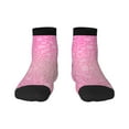thumbnail image 1 of Rateoe Breast Cancer Pink Ribbons Awareness Pattern Quarter Crew Socks,Toe Seamed Ankle Socks,Cotton Cushioned Breathable Athletic Crew Sports Socks, 1 of 7