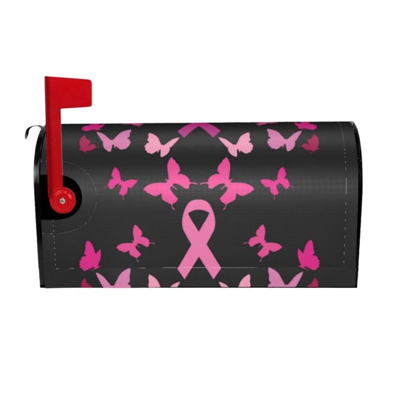 Rateoe Breast Cancer Printed Mailbox Covers - Easy to Install Fall, Winter, Spring, Summer Mailbox Cover - Weather and UV-Resistant Mailbox Decor - Mailbox Magnetic Covers-
