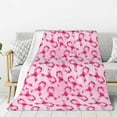 thumbnail image 1 of Rateoe Breast Cancer Ribbons Awareness Pattern Flannel Throw Blanket, Ultra-soft Blanket for Bed, Couch, Car, Hypoallergenic Anti-pilling blanket-80"x60"(Vertical), 1 of 6