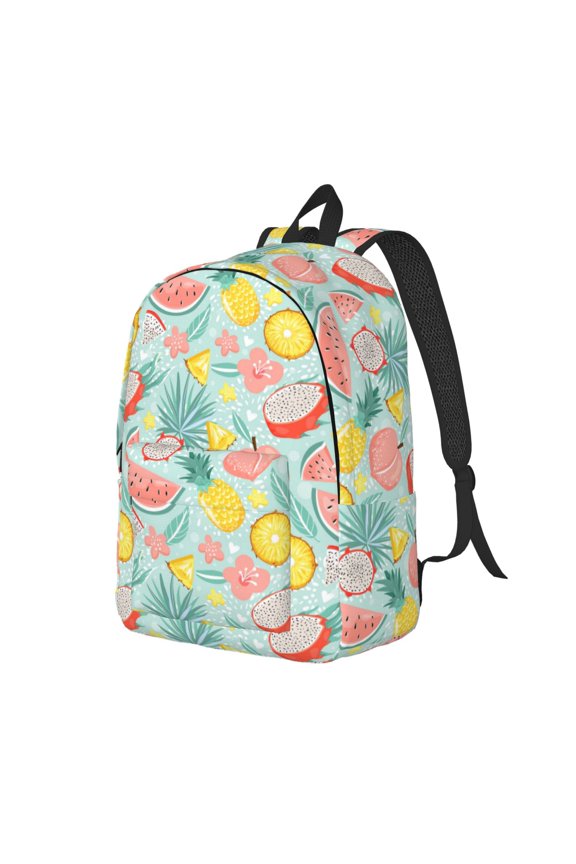 Bright Peach Pattern Durable Canvas Backpack for Men & Women – Stylish & Lightweight – Adjustable Straps, Multiple Pockets – Fits 15-17 Inch LaptopsSmall