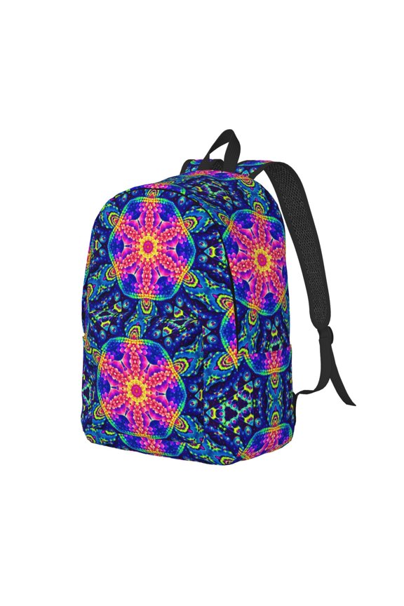 Bright Turtles Pattern Durable Canvas Backpack for Men & Women – Stylish & Lightweight – Adjustable Straps, Multiple Pockets – Fits 15-17 Inch LaptopsMedium