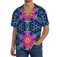 thumbnail image 1 of Rateoe Bright Turtles Pattern Men's Short Sleeve Classic Shirt, Casual Short-Sleeved Shirt, Lightweight Summer Shirt, Cuban Collar Shirt,Button-Front Shirt-Small, 1 of 5