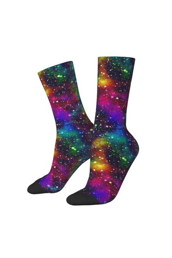 Bright Universe for Women Casual Calf Socks - Cute Crew Socks - Thin Soft Above Ankle Socks Size 5-11