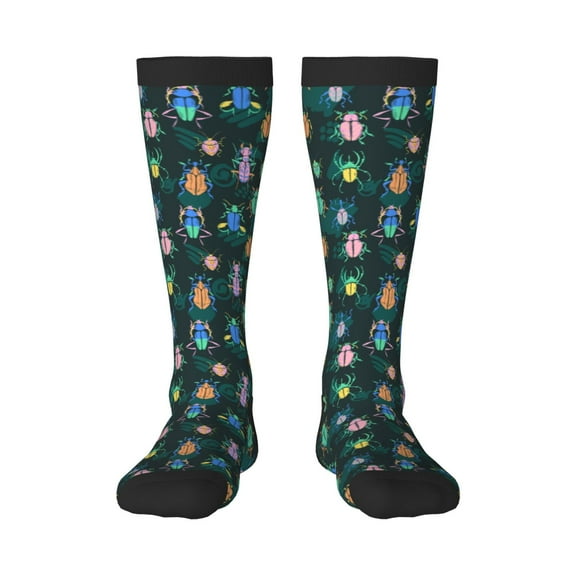 Rateoe Bright ladybugs Pattern Women’s Knee High Crew Socks,Trouser Socks, – Comfortable, Breathable, Moisture-Wicking and Soft