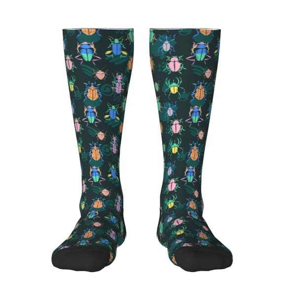 Rateoe Bright ladybugs Pattern Women’s Knee High Crew Socks,Trouser Socks, – Comfortable, Breathable, Moisture-Wicking and Soft
