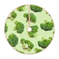 thumbnail image 1 of Rateoe Broccoli 3 Pattern Christmas Tree Skirt with Ties, Christmas Tree Decorations, Farmhouse Christmas Decor Xmas Holiday Decorations-30", 1 of 6