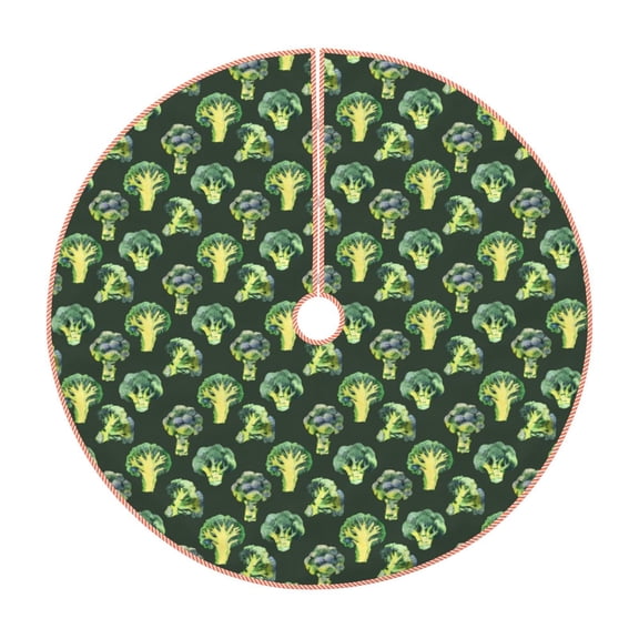 Rateoe Broccoli 3 Pattern Christmas Tree Skirt with Ties , Christmas Tree Decorations, Farmhouse Christmas Decor Xmas Holiday Decorations-