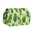 thumbnail image 1 of Rateoe Broccoli 3 Pattern Double Clamshell Pen Case, Storage Organizer with Two Zipper Compartments– Holds Up to 50 Pencils & Pens, 1 of 7