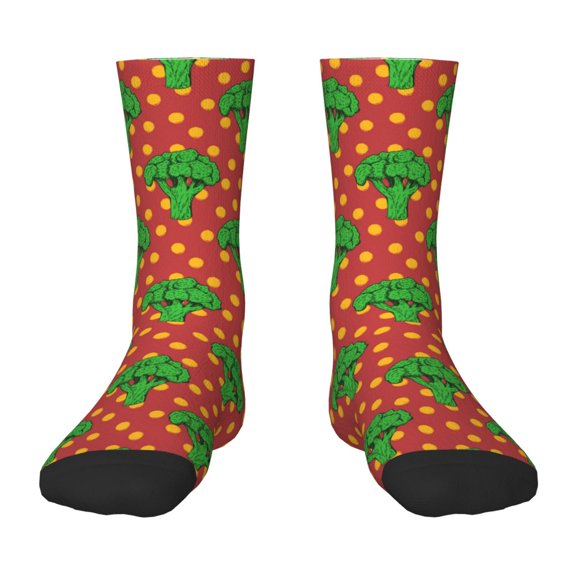 Rateoe Broccoli Pattern Children's Socks, Socks Gifts ,kids Crew Soft Cotton Socks , Moisture-Wicking, Durable, Ideal for Daily Wear & Sports