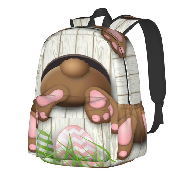 Rateoe Brown Bunny Bottom And Easter Eggs Pattern Student Backpack,Backpack for School,Lightweight Bag,Travel Backpack,Outdoor Backpack,Large Capacity Backpack