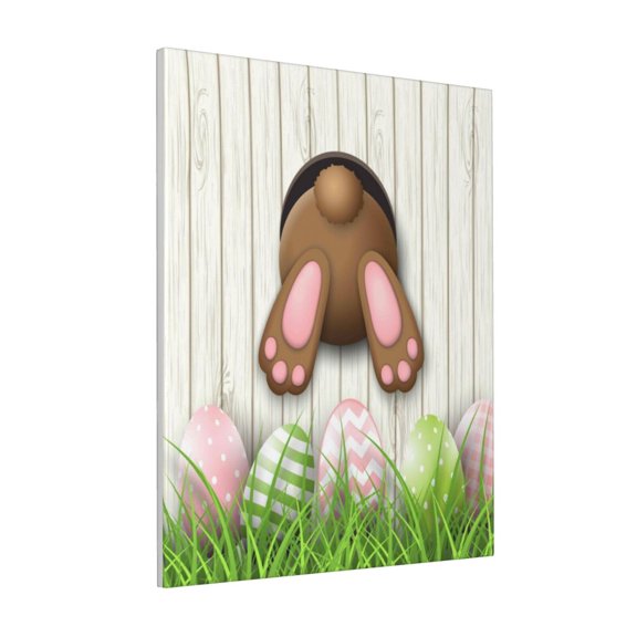 Rateoe Brown Bunny Pattern Decorative Picture – Unique Modern Wall Art, Ready-to-Hang Canvas Print for Home (Vertical)