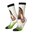 thumbnail image 1 of Rateoe Brown Bunny for Women Casual Calf Socks - Cute Crew Socks - Thin Soft Above Ankle Socks Size 5-11, 1 of 6