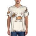 thumbnail image 1 of Rateoe Brown Cat Cartoon Pattern Men’s Baseball Short Sleeve Polo Shirt, Midweight Men's Shirt Golf Shirt Polo Shirts Quick Dry Short-Large, 1 of 7