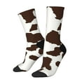 thumbnail image 1 of Rateoe Brown Cow for Women Casual Calf Socks - Cute Crew Socks - Thin Soft Above Ankle Socks Size 5-11, 1 of 6