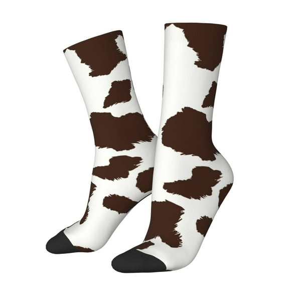 Rateoe Brown Cow for Women Casual Calf Socks - Cute Crew Socks - Thin Soft Above Ankle Socks Size 5-11