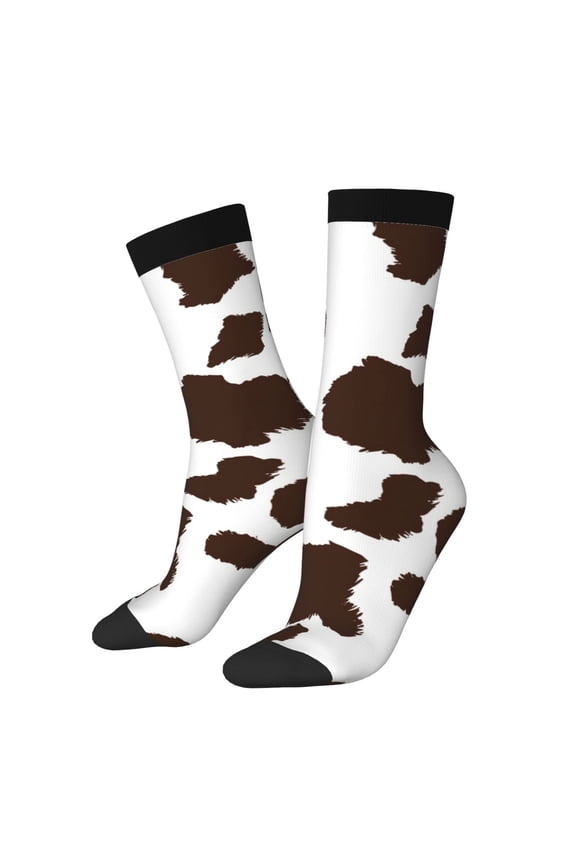 Brown Cow for Women Casual Calf Socks - Cute Crew Socks - Thin Soft Above Ankle Socks Size 5-11