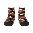 thumbnail image 1 of Rateoe Brown Football On Black Pattern Quarter Crew Socks,Toe Seamed Ankle Socks,Cotton Cushioned Breathable Athletic Crew Sports Socks, 1 of 7