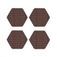 thumbnail image 1 of Rateoe Brown Gold Grid Drawing Drink Coasters Set of 4 Leather Coasters Spill Protection for Table Desk,Durable and Non Slip Leather Coaster ,4 Inches Drink Mats-Hexagon, 1 of 6