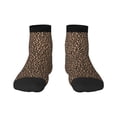thumbnail image 1 of Rateoe Brown Leopard Pattern Quarter Crew Socks,Toe Seamed Ankle Socks,Cotton Cushioned Breathable Athletic Crew Sports Socks, 1 of 7
