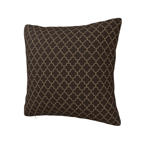 Rateoe Brown Moroccan Trellis Pattern Throw Pillow Cover Premium Pillow Stuffer Sham Square for Decorative Cushion Bed Couch Sofa(Pillow insert not included)