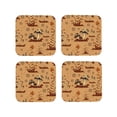thumbnail image 1 of Rateoe Brown Mushrooms Drawing Drink Coasters Set of 4 Leather Coasters Spill Protection for Table Desk,Durable and Non Slip Leather Coaster ,4 Inches Drink Mats-Square, 1 of 6
