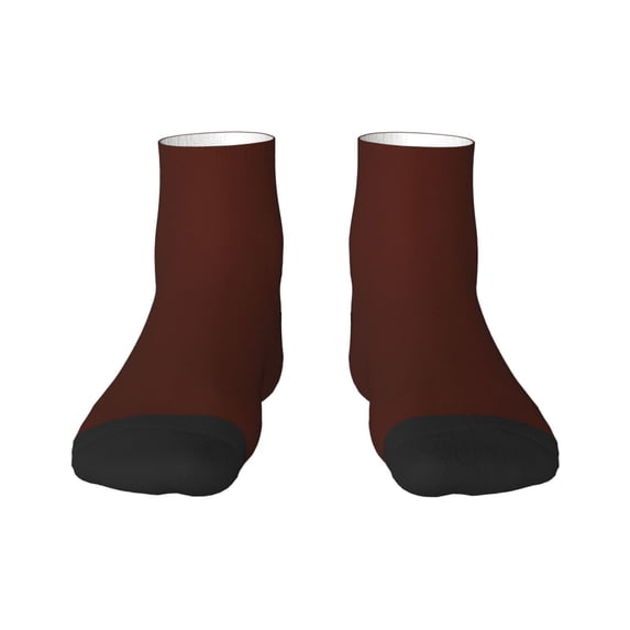 Rateoe Brown Pattern Quarter Crew Socks,Toe Seamed Ankle Socks,Cotton Cushioned Breathable Athletic Crew Sports Socks