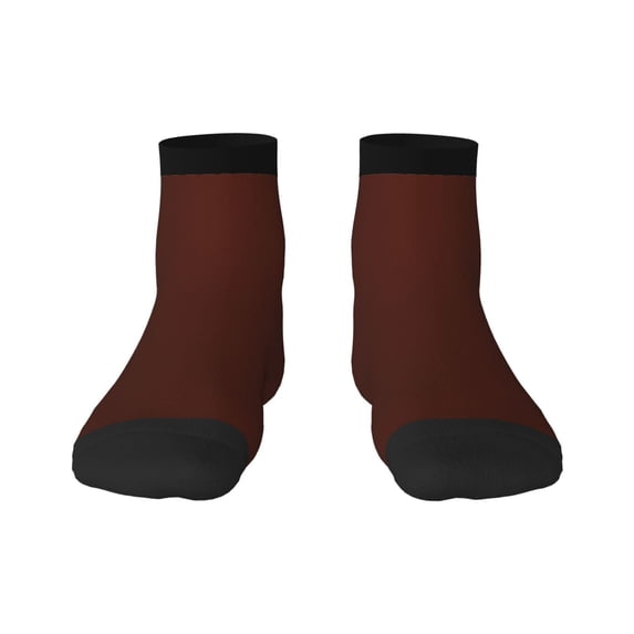 Rateoe Brown Pattern Quarter Crew Socks,Toe Seamed Ankle Socks,Cotton Cushioned Breathable Athletic Crew Sports Socks