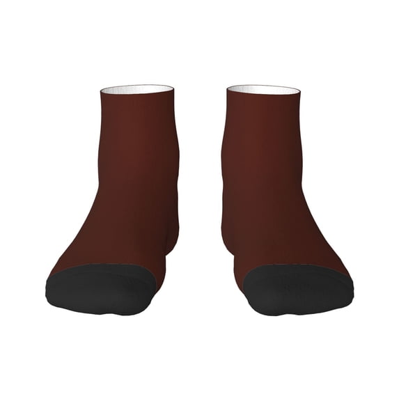 Rateoe Brown Pattern Quarter Crew Socks,Toe Seamed Ankle Socks,Cotton Cushioned Breathable Athletic Crew Sports Socks