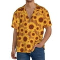 thumbnail image 1 of Rateoe Brown Wood Grain Sunflower A Pattern Men's Short Sleeve Classic Shirt, Casual Short-Sleeved Shirt, Lightweight Summer Shirt, Cuban Collar Shirt,Button-Front Shirt-XX-Large, 1 of 5