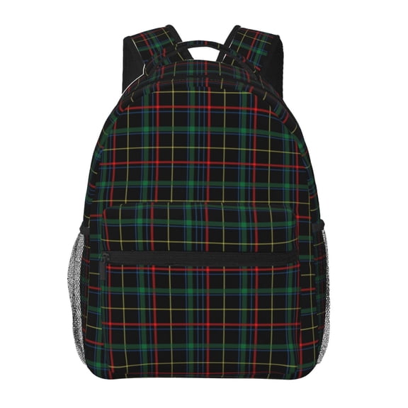 Rateoe Buffalo Plaid Dark Green Pattern Casual Backpack for School, Work, Travel Adjustable Straps, Multiple Compartments Ergonomic Design, Fits Laptops and Tablets