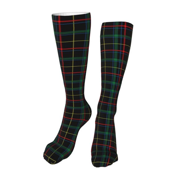Rateoe Buffalo Plaid Dark Green print Women's Men's Novelty 20in Crew Socks Cotton Socks Knee High Socks for Walking,Running,Nurses,Pregnancy-One Size