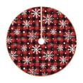 thumbnail image 1 of Rateoe Buffalo Plaid Snowflakes Pattern Christmas Tree Skirt with Ties, Christmas Tree Decorations, Farmhouse Christmas Decor Xmas Holiday Decorations-48", 1 of 6