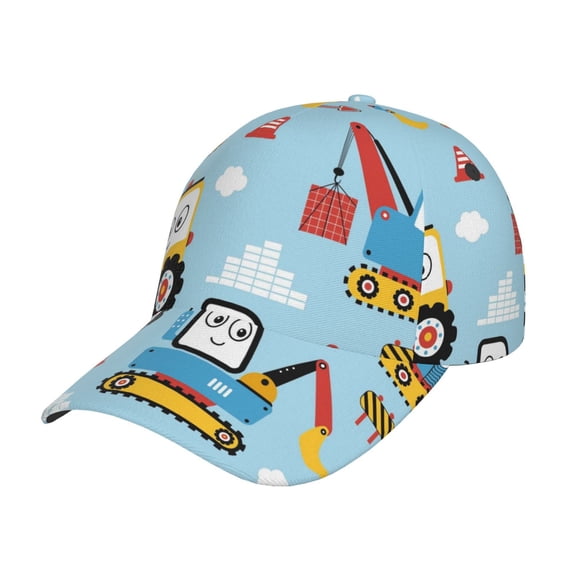Rateoe Building Truck Pattern Baseball Cap Outdoor Cap Mountain Dad Hat - Unstructured Soft Cotton Cap-Adjustable UV Protection Cap