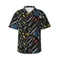 thumbnail image 1 of Rateoe Building hand tools Pattern Men’s Hawaiian Shirt – Short Sleeve Button-Down Tropical Beach Shirt, Lightweight & Breathable Casual Aloha Shirt with Pocket,X-Large, 1 of 7