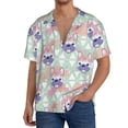 thumbnail image 1 of Rateoe Bulldog Pattern Men's Short Sleeve Classic Shirt, Casual Short-Sleeved Shirt, Lightweight Summer Shirt, Cuban Collar Shirt,Button-Front Shirt-Large, 1 of 5