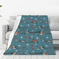 Rateoe Bullfinches Branches And Balls Print Fuzzy Fleece Throw Blanket